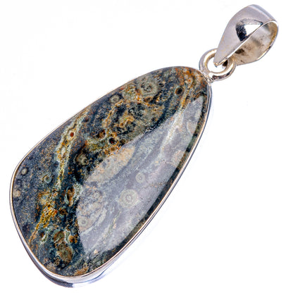 Galaxy Jasper Pendant 1 7/8" (.925 Sterling Silver)