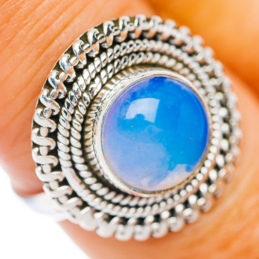 Blue Opal Ring Size 8.25 (.925 Sterling Silver)