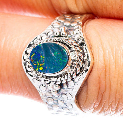 Rare  Doublet Opal Ring Size 7.25 (925 Sterling Silver) R3668