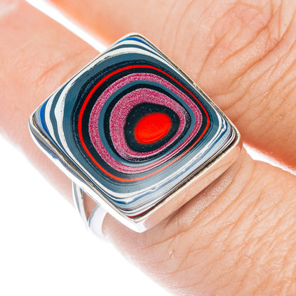 Premium Fordite Ring Size 8 (.925 Sterling Silver)