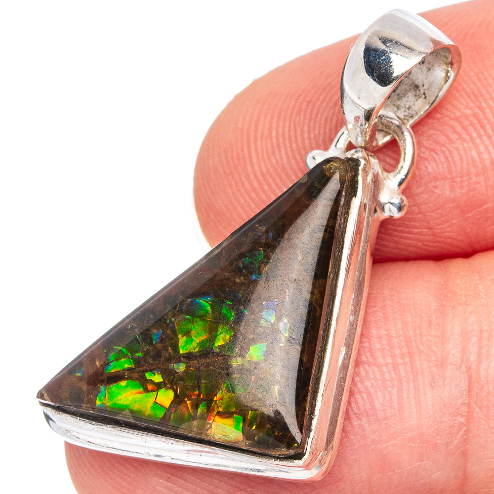 Rare Canadian Ammolite Pendant 1 3/8" (.925 Sterling Silver)
