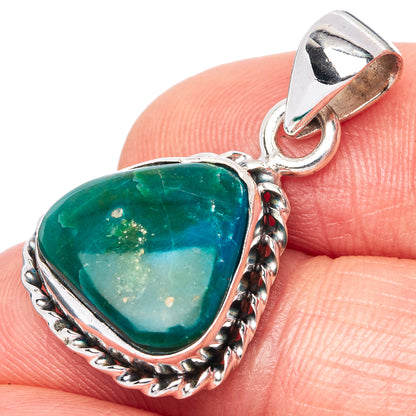 Rare Peruvian Opal 925 Sterling Silver Pendant 1 1/8" (925 Sterling Silver) P42646