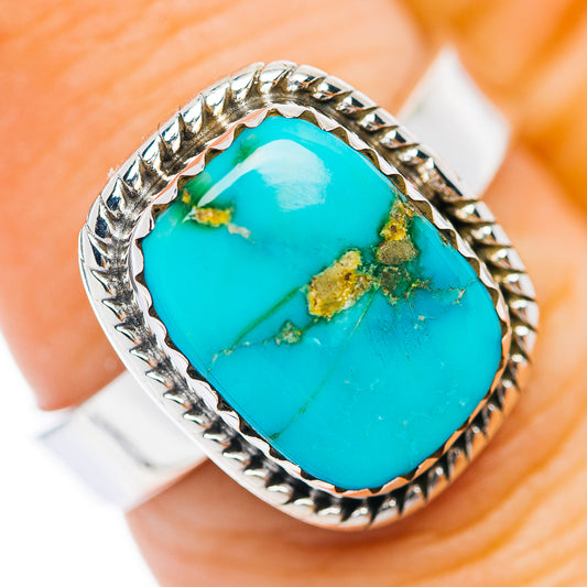 Kingman Turquoise Ring Size 7 Adjustable (.925 Sterling Silver)