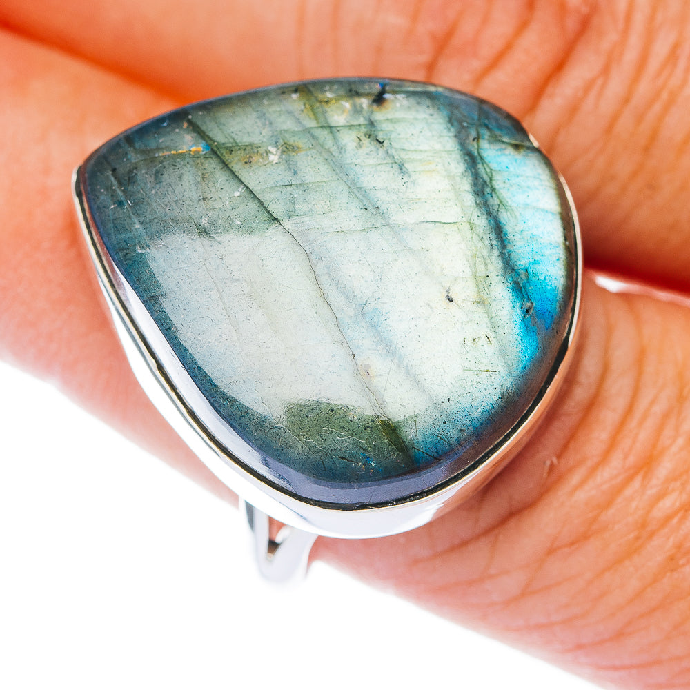 Large Premium Labradorite Ring Size 10 (.925 Sterling Silver)