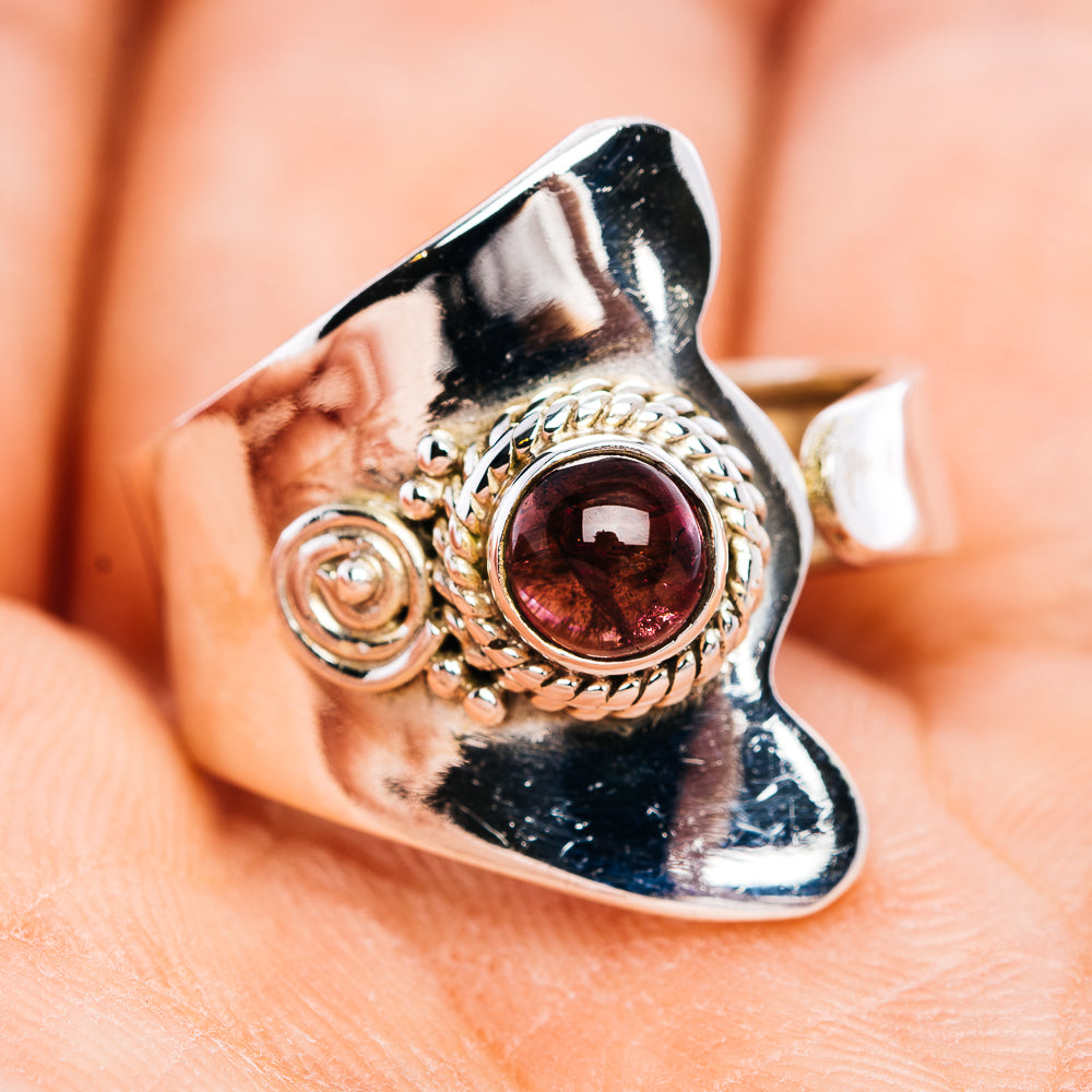 Pink Tourmaline Ring Size 6 Adjustable (.925 Sterling Silver)