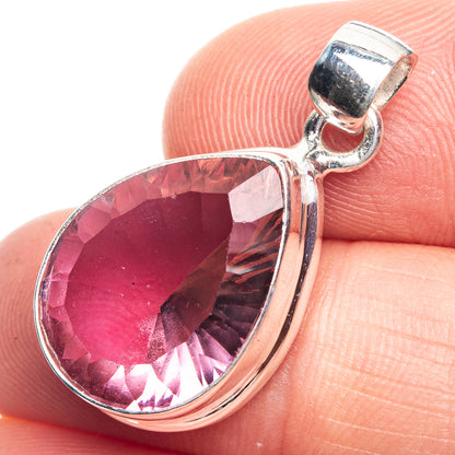 Faceted Color Change Alexandrite (Lab.) Pendant 1 1/8" (925 Sterling Silver) P39197
