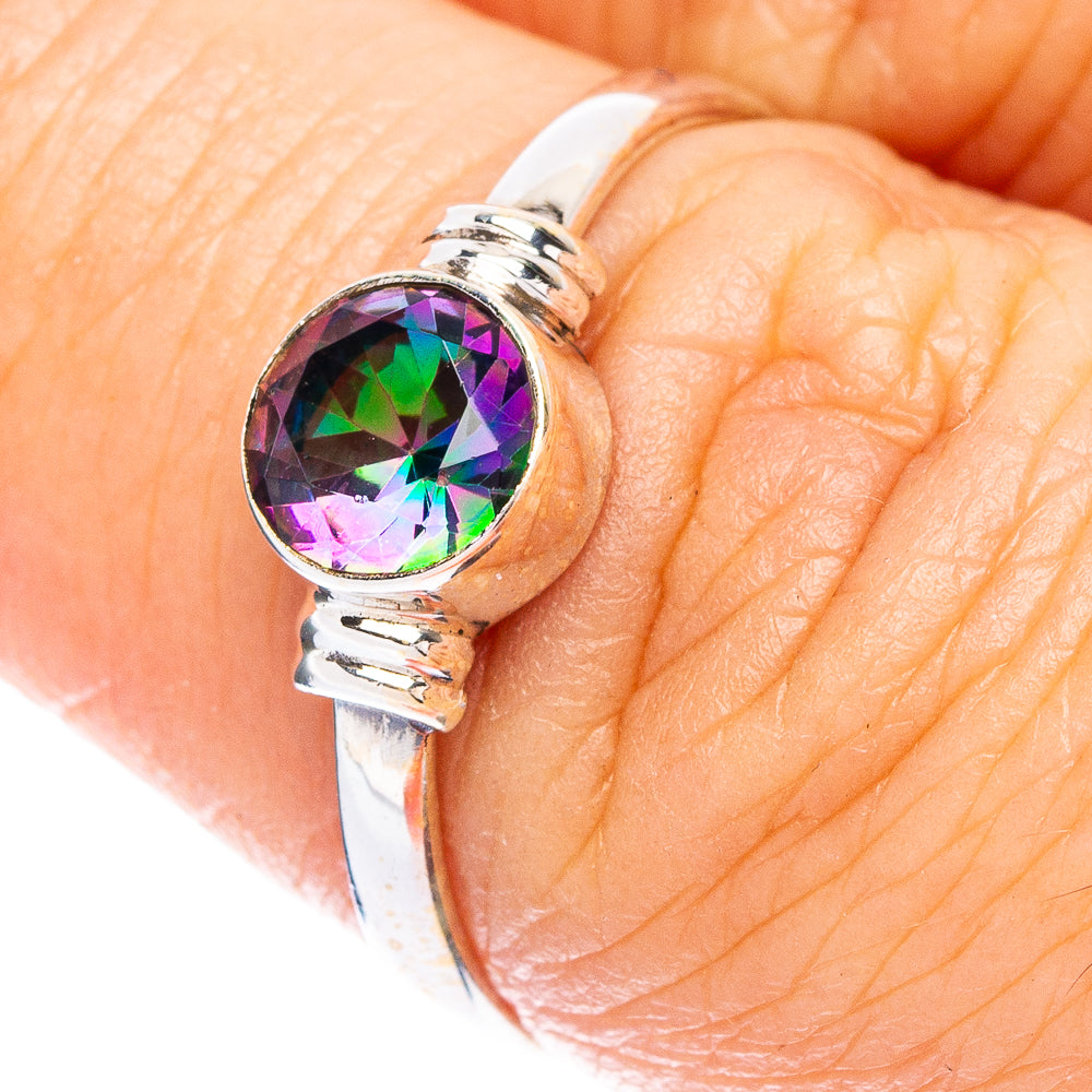 Mystic Topaz Dainty Ring Size 7.5 (925 Sterling Silver) R147019