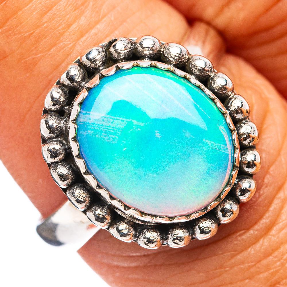 Aurora Opal Ring Size 7.75 (.925 Sterling Silver)