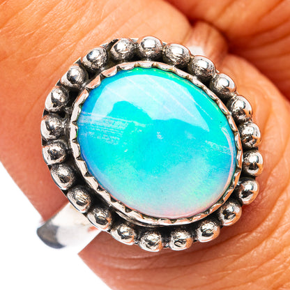 Aurora Opal Ring Size 7.75 (.925 Sterling Silver)