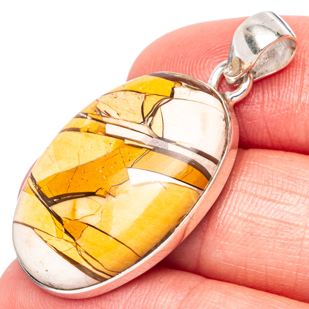 Brecciated Mookaite Pendant 1 1/2" (925 Sterling Silver) P43054