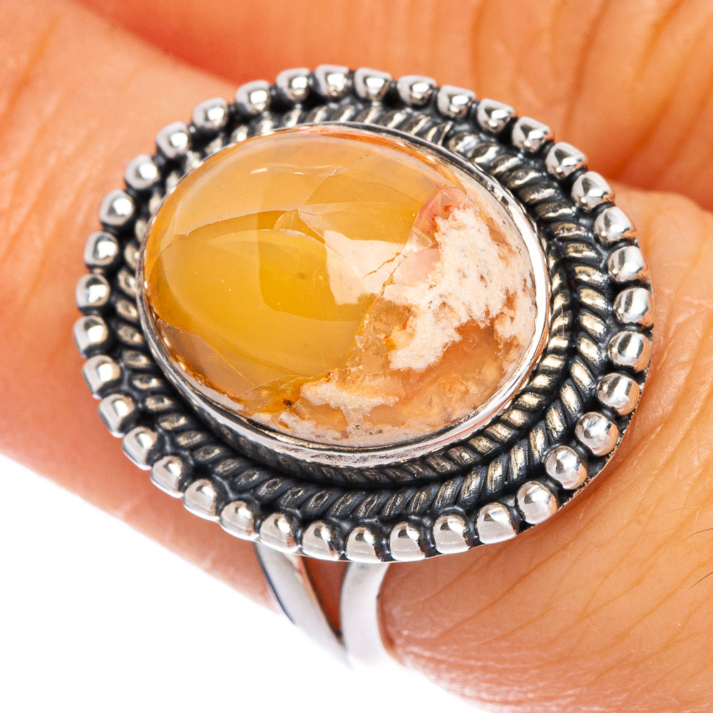 Rare Mexican Fire Opal Ring Size 6.5 (925 Sterling Silver) R1316