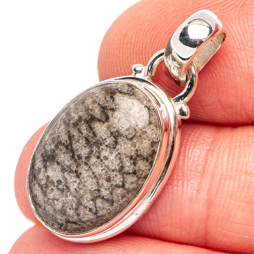 Stringray Coral Pendant 1 1/8" (.925 Sterling Silver)