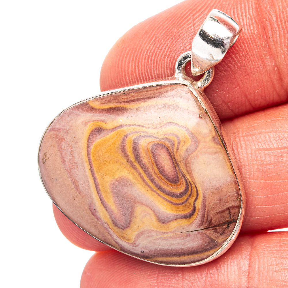 Rainbow Hickoryite Pendant 1 3/8" (.925 Sterling Silver)