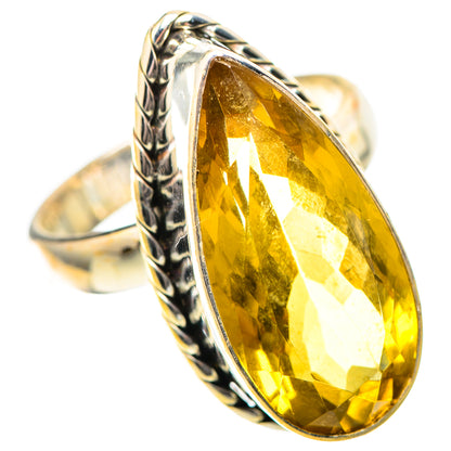 Large Faceted Citrine 925 Sterling Silver Ring Size 8.25 (925 Sterling Silver) RING139633