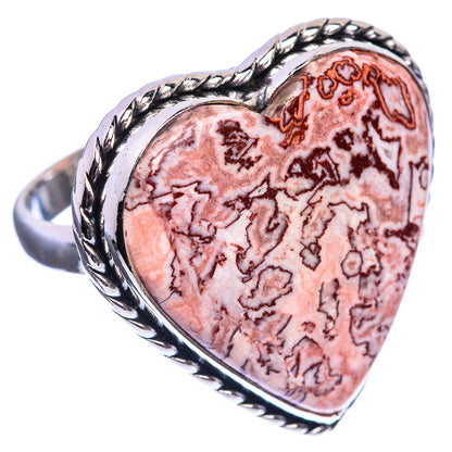 Large Crazy Lace Agate 925 Sterling Silver Ring Size 9