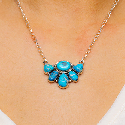 Southwestern Style Sierra Bella Turquoise Necklace 22" (.925 Sterling Silver)