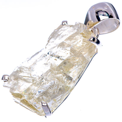 Rare Hiddenite Pendant 1 1/4" (925 Sterling Silver) P41530