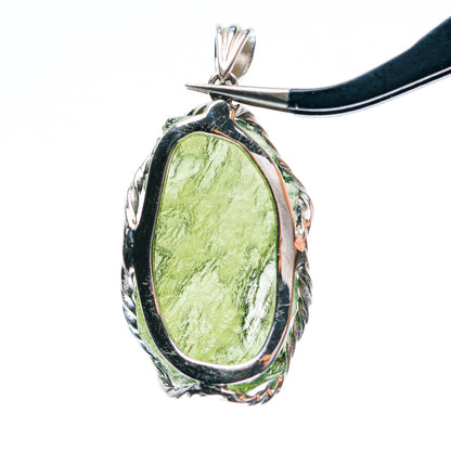 Premium AAA Czech Moldavite Pendant 1 3/4" (.925 Sterling Silver)