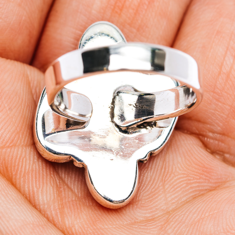 Southwestern-style silver-tone open ring band with smooth polished finish