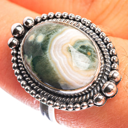 Ocean Jasper 925 Sterling Silver Ring Size 9
