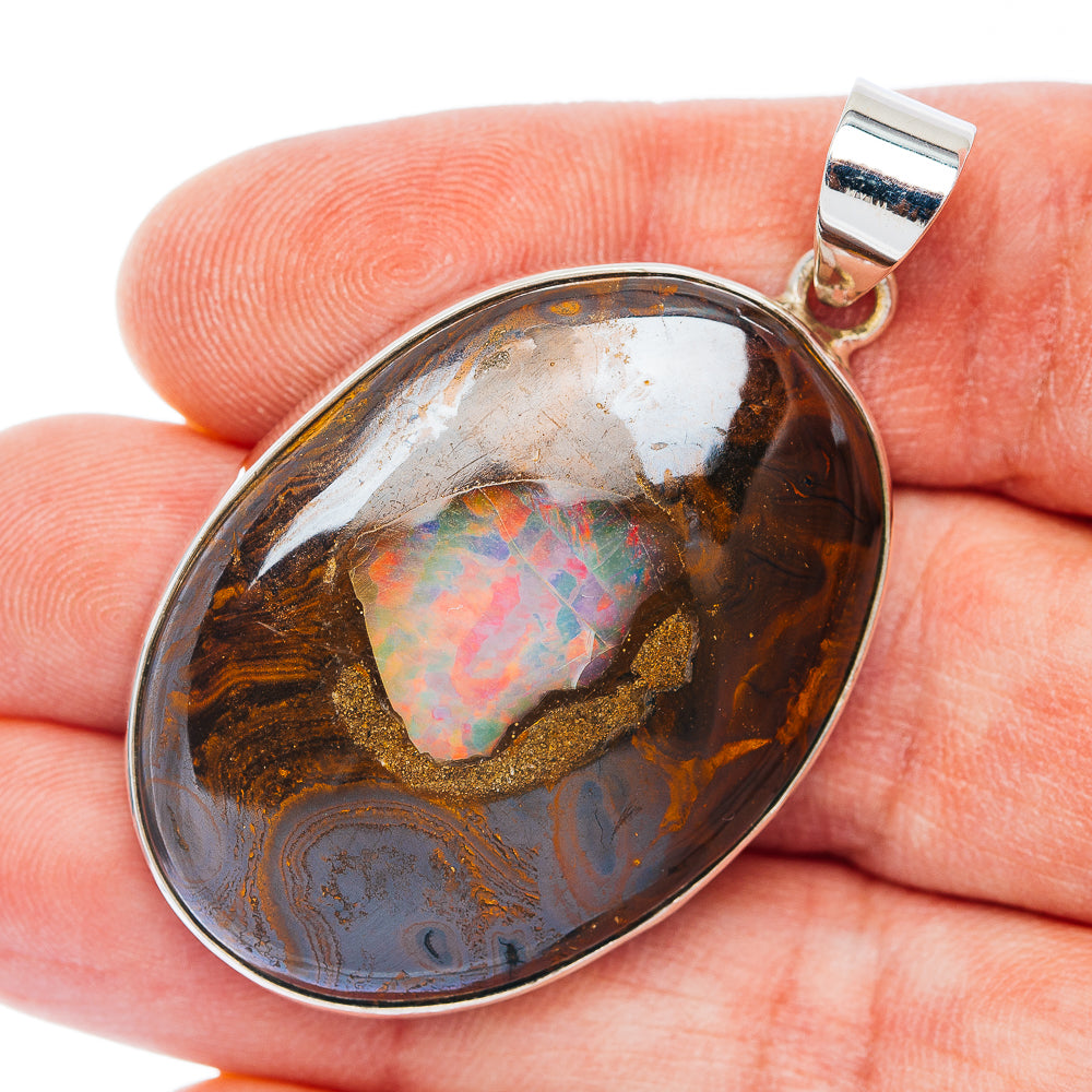 Premium Boulder Opal Pendant 2 1/8" (.925 Sterling Silver)