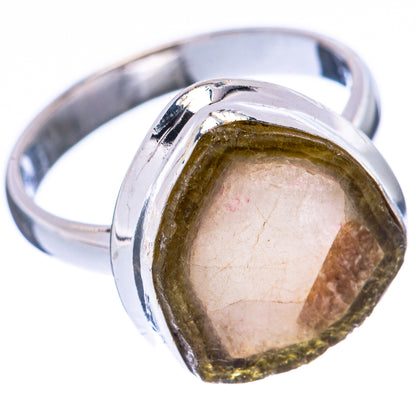 Tourmaline Slice Ring Size 8 (925 Sterling Silver) R2187