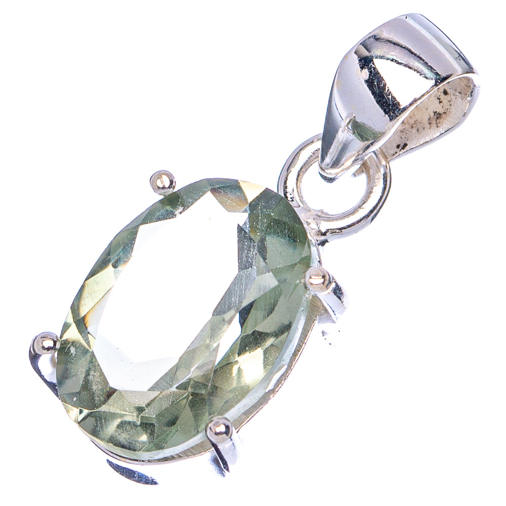 Green Amethyst Pendant 1" (.925 Sterling Silver)