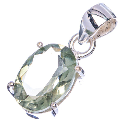 Green Amethyst Pendant 1" (.925 Sterling Silver)