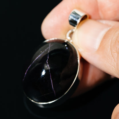 Premium Star Garnet Pendant 1 5/8" (.925 Sterling Silver)