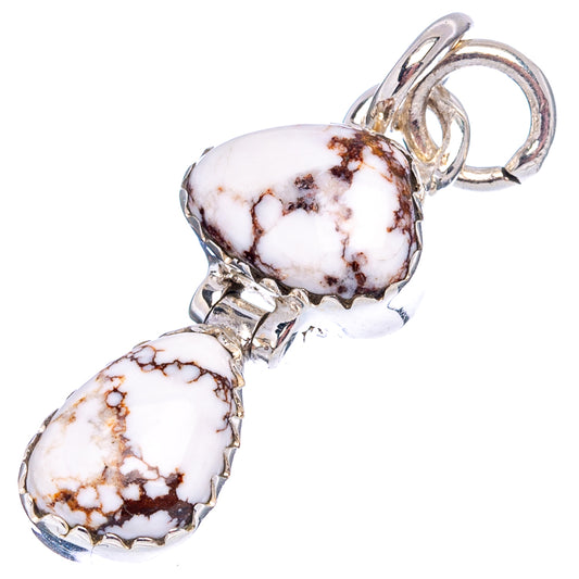 Wild Horse Jasper double-stone pendant in .925 sterling silver, oval cabochons