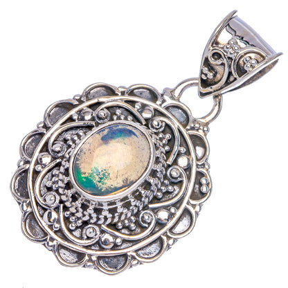 Rare Ethiopian Opal Pendant 1 1/4" (925 Sterling Silver) P40442