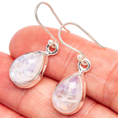 Rainbow Moonstone Earrings 1 1/4" (925 Sterling Silver) E433418