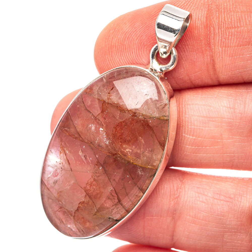 Hematite Quartz Pendant 1 3/4" (.925 Sterling Silver)