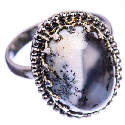 Dendritic Opal 925 Sterling Silver Ring Size 9.25