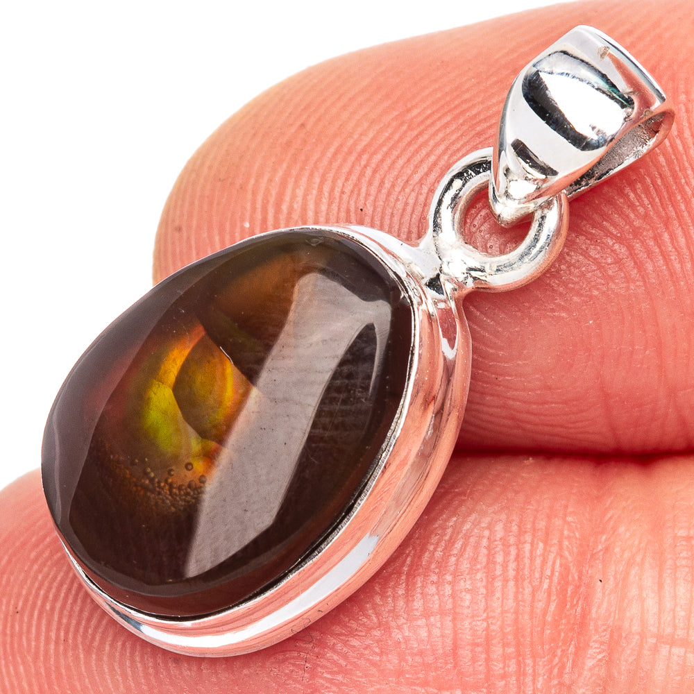Rare Mexican Fire Agate Pendant 1" (925 Sterling Silver) P41692