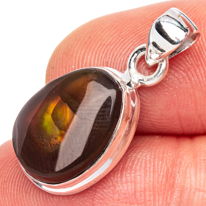 Rare Mexican Fire Agate Pendant 1" (925 Sterling Silver) P41692
