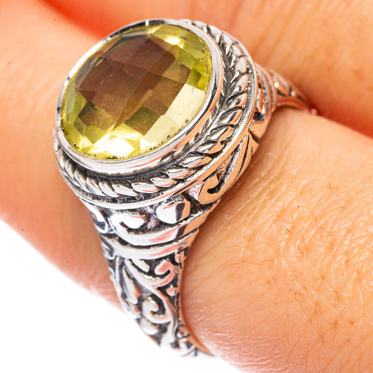 Faceted Citrine Ring Size 8.5 (925 Sterling Silver) R3314