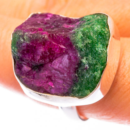 Large Raw Ruby Zoisite Ring Size 8.75 (925 Sterling Silver) R141629
