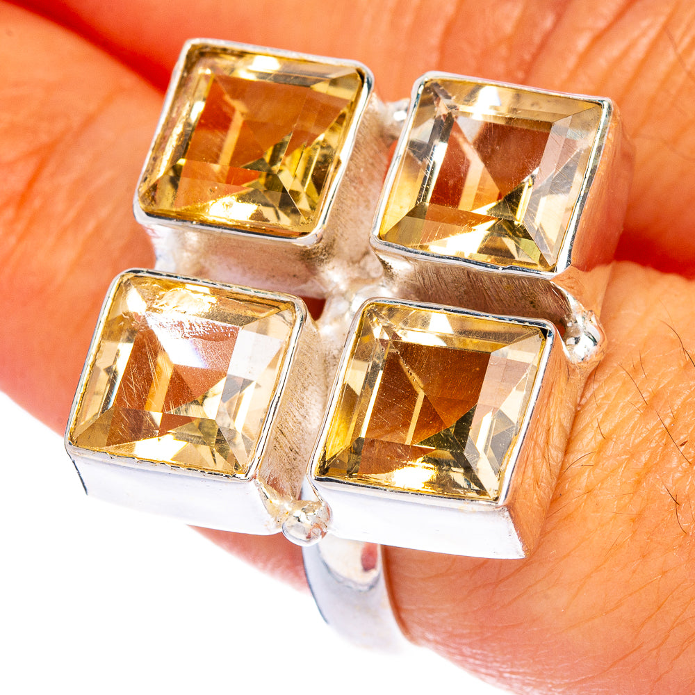 Large Faceted Citrine Ring Size 8 (925 Sterling Silver) R144499