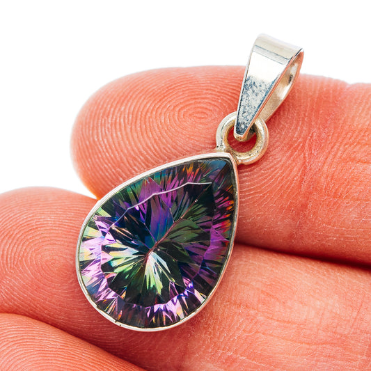 Premium Mystic Topaz Pendant 1 1/4" (.925 Sterling Silver)