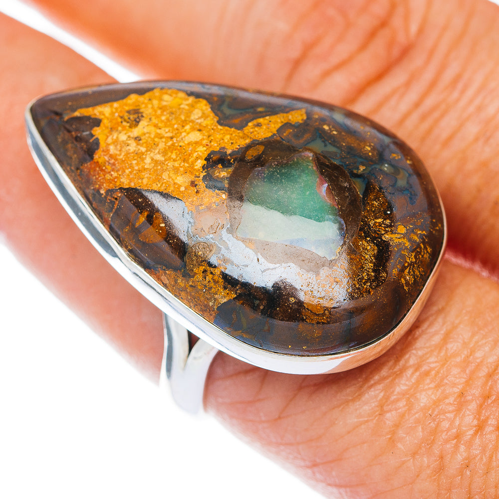 Premium Boulder Opal Ring Size 10 (.925 Sterling Silver)
