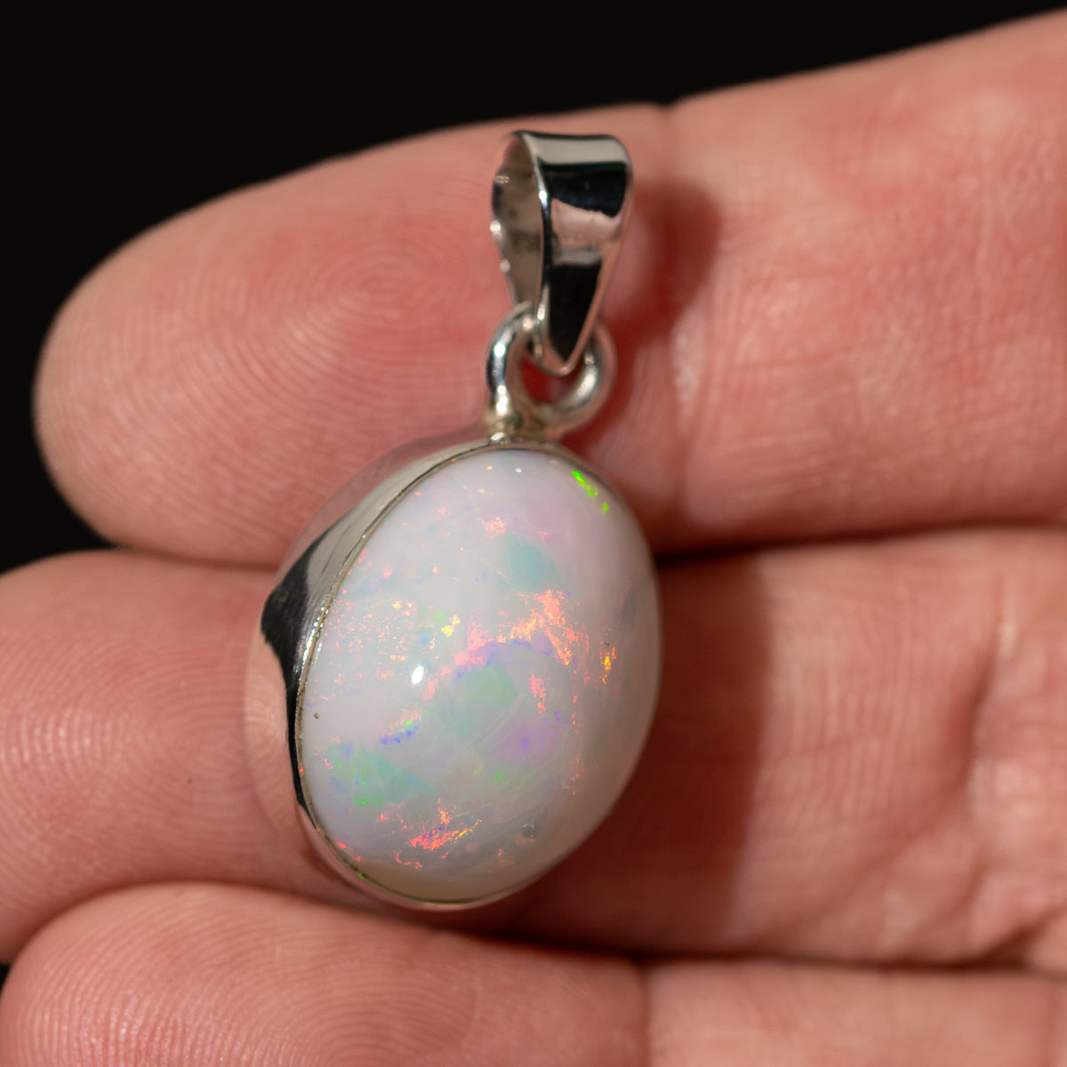 Premium Ethiopian Opal Pendant 1 1/8" (.925 Sterling Silver)