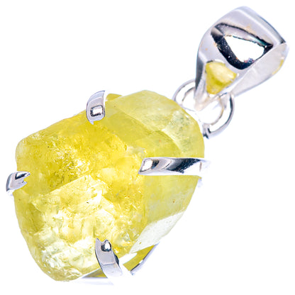 Rare Hiddenite Pendant 1 1/8" (925 Sterling Silver) P41667