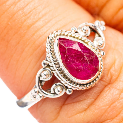 Dainty Red Sillimanite Ring Size 7 (.925 Sterling Silver)