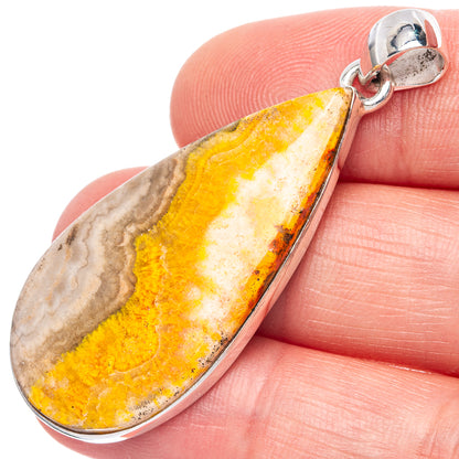 Bumble Bee Jasper Pendant 1 7/8" (925 Sterling Silver) P42159