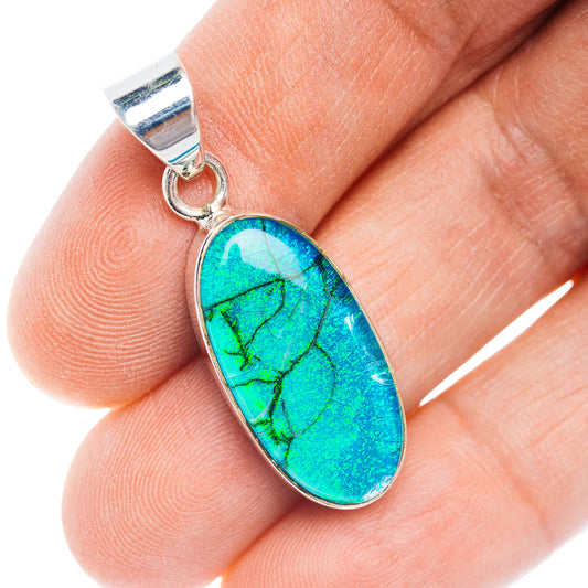 Sterling Opal Pendant 1 1/2" (.925 Sterling Silver)
