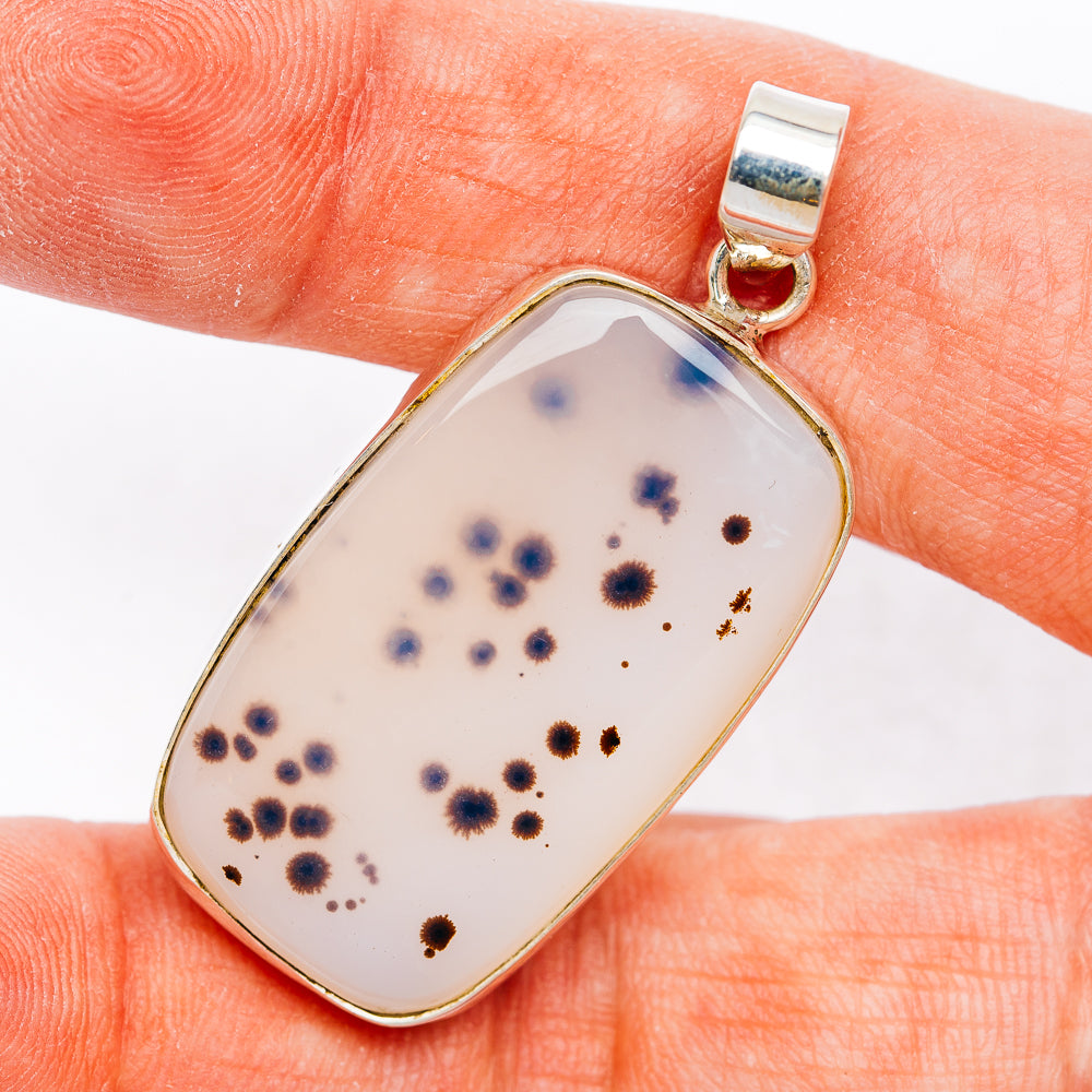Premium Scenic Agate Pendant 1 3/4" (.925 Sterling Silver)