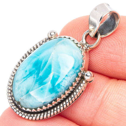 Larimar Pendant 1 3/8" (925 Sterling Silver) P43781