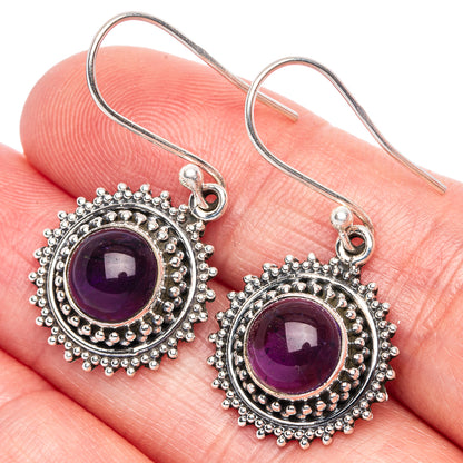 Amethyst Earrings 1 3/8" (925 Sterling Silver) E433187