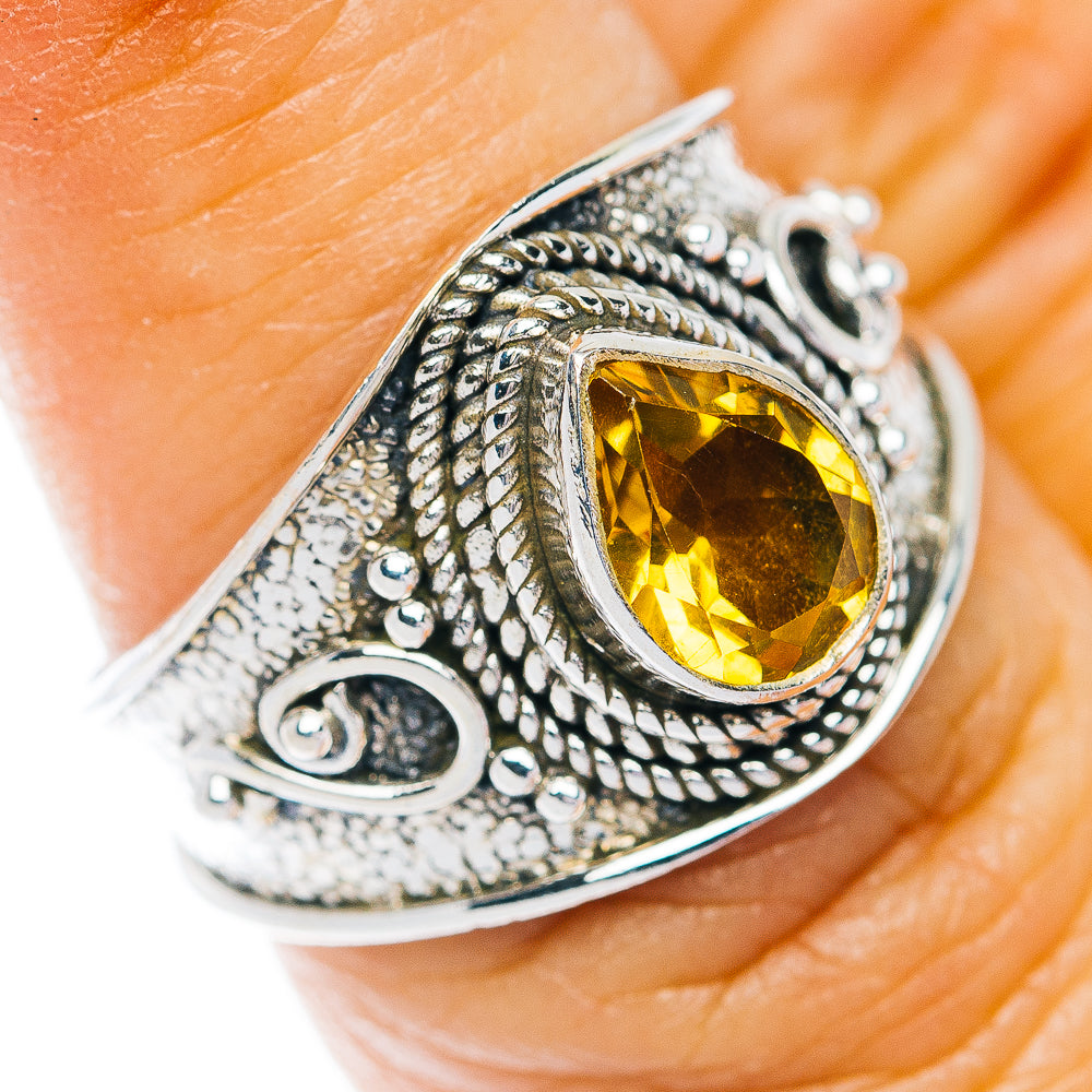 Citrine Cocktail Ring Size 6.5 (.925 Sterling Silver)